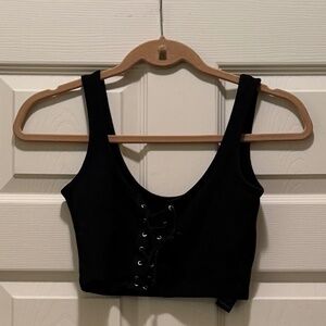 H&M Black Lace Up Crop Top